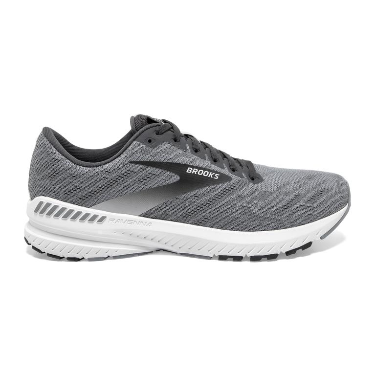Brooks Ravenna 11 Men's Road Running Shoes - Grey/Ebony/White (91472-VZDP)